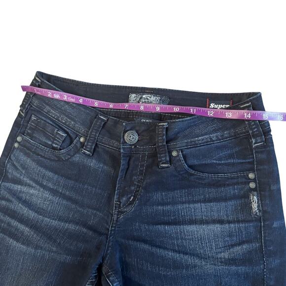 Silver Jeans Women's Sz 28 28x33 Blue Suki Mid Rise Slim Boot Cut 1147 - Picture 9 of 16